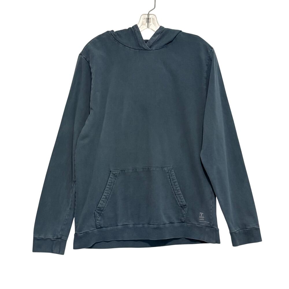 Onia Garment Dyed French Terry Pullover Hoodie Faded Blue Small Cotton Casual